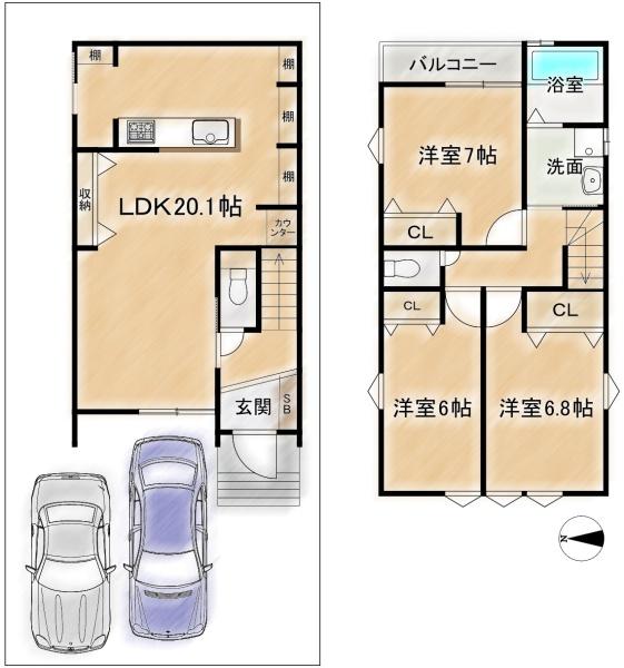 高槻市東上牧２丁目の新築一戸建