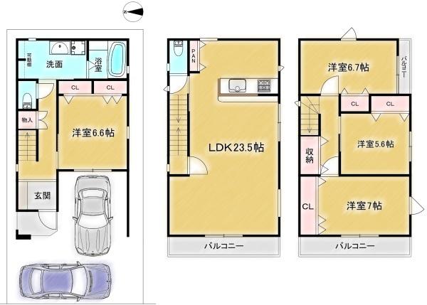 高槻市川添２丁目の新築一戸建