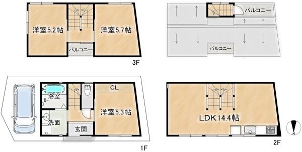 高槻市北大樋町の中古一戸建