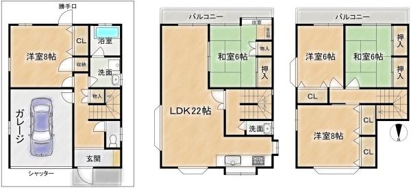 高槻市大冠町３丁目の中古一戸建