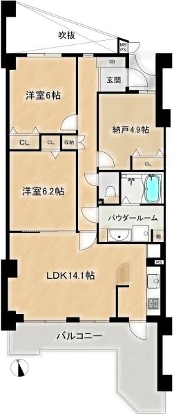 朝日プラザ高槻ウエスト・ヒルズＡ棟　4階部分