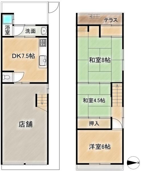 高槻市城南町４丁目の店舗付住宅