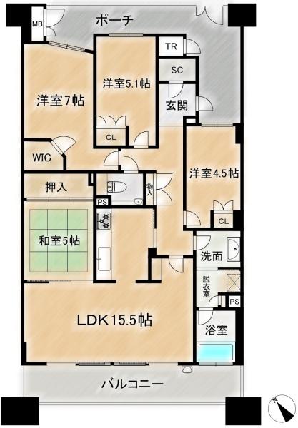 イトーピア高槻グランドガーデンズ　13階部分