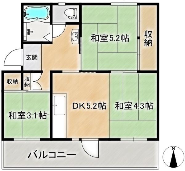 富田第二住宅74号棟　5階部分
