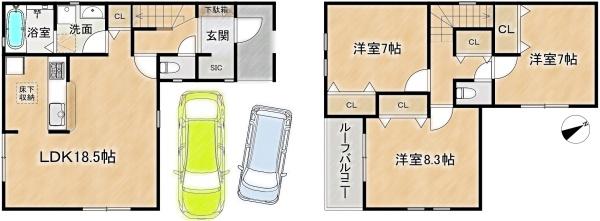 高槻市唐崎中２丁目の新築一戸建