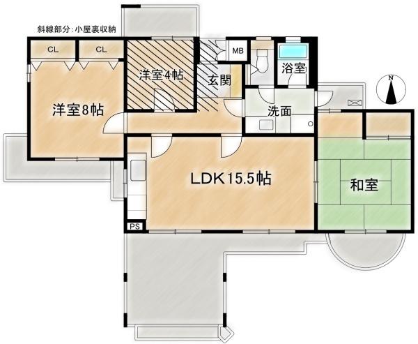 高槻阿武山一番街107号棟　4階部分