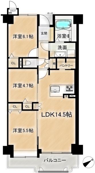エンゼルハイムリバーサイド高槻　7階部分