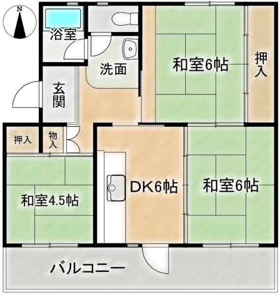 富田第二住宅68号棟　5階部分
