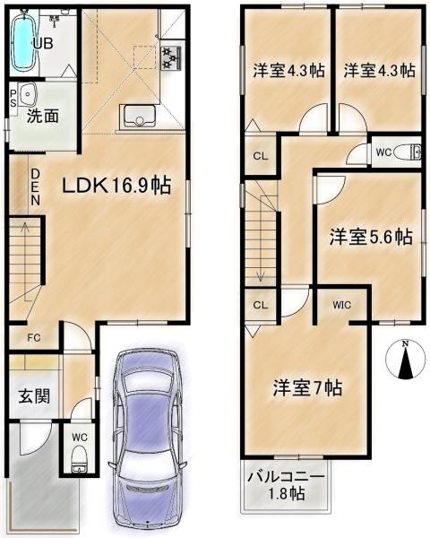 高槻市西冠１丁目の新築一戸建