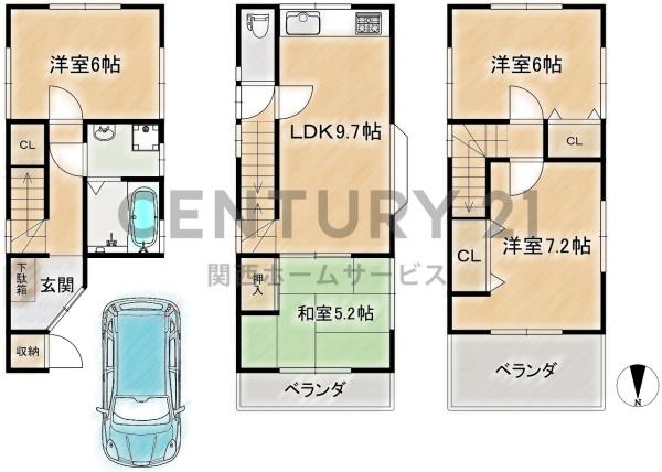 高槻市津之江町３丁目の中古一戸建