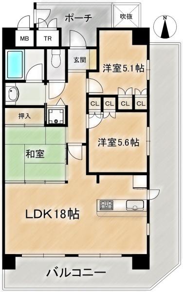プライムコート高槻総持寺　4階部分