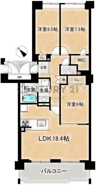 阪急ヒルズコート高槻６番館　4階部分