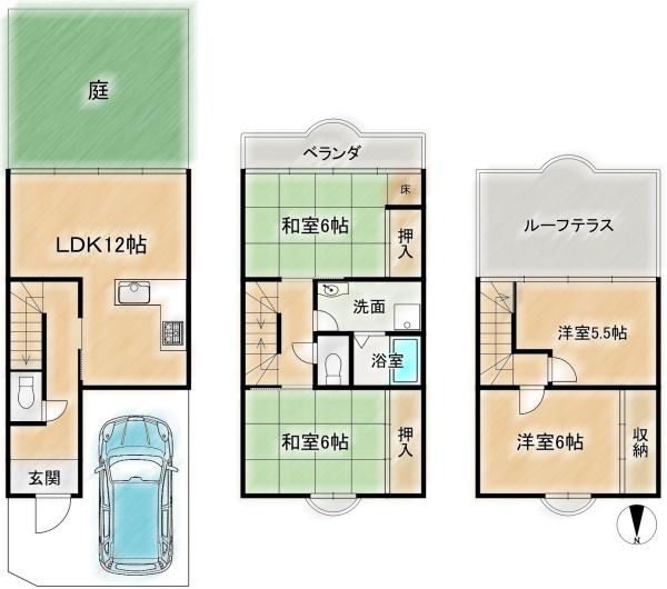 高槻市宮之川原４丁目の中古テラスハウス
