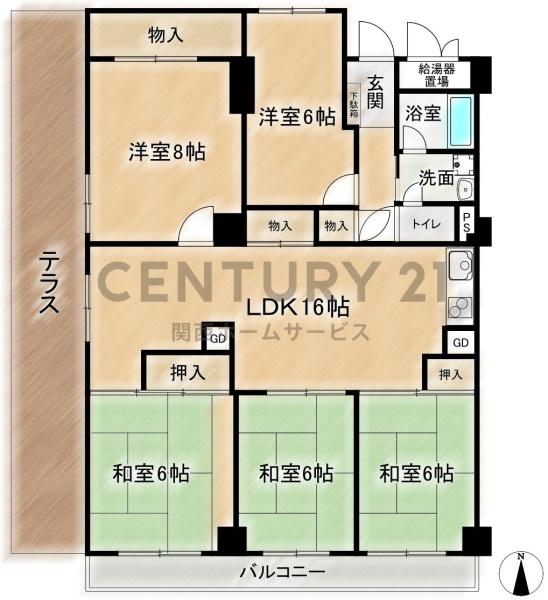 ユニハイム高槻　5階部分