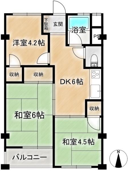 高槻第二コーポラス　3階部分