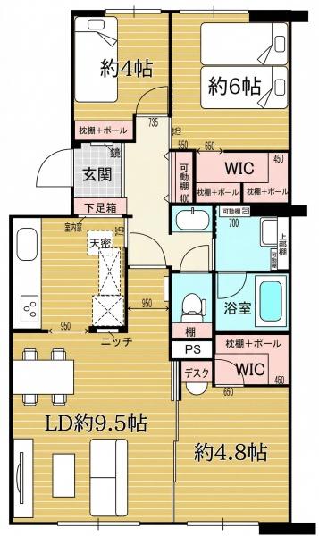 高槻阿武山二番街208号棟　5階部分
