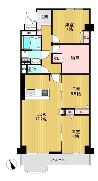 コープ野村高槻D棟　4階部分