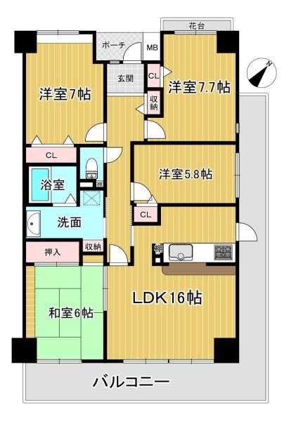 高槻阿武山九番街東4号棟　3階