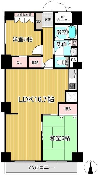 ユニハイム高槻　5階部分
