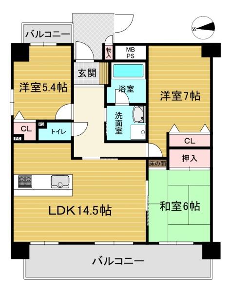 プランヴェール高槻阿武山　5階部分