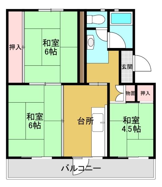 富田第二団地 2階部分