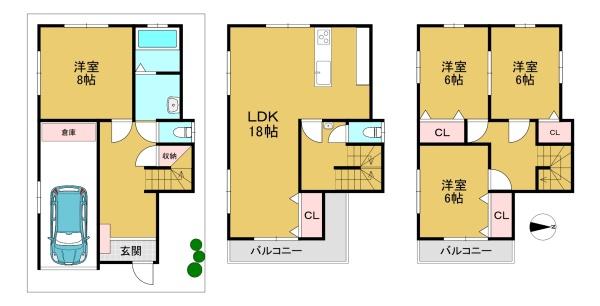 高槻市柱本６丁目の中古一戸建