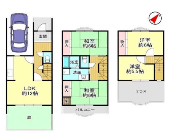 高槻市浦堂２丁目の中古テラスハウス
