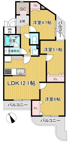 パスコマンション高槻弐番館　4階部分