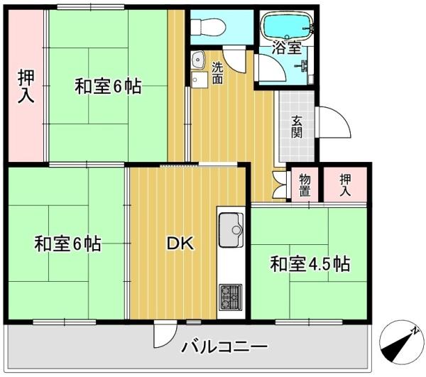 富田第二住宅60号棟　3階部分