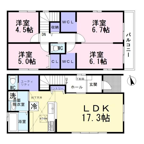一宮市新生1期　1号棟　全4棟