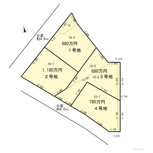 一宮市萩原町高松　土地　全4区画