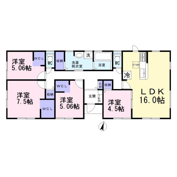 一宮市明地の平屋　2号棟　全4棟