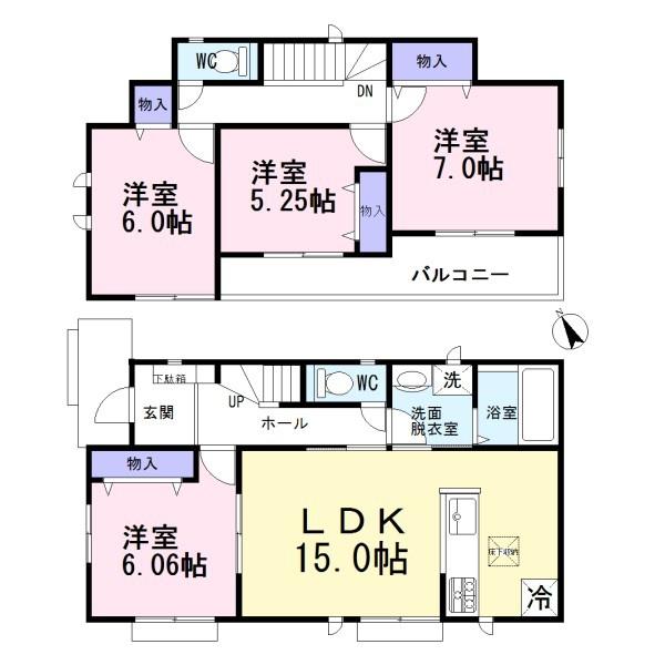 小牧市久保一色6期1号棟　全2棟