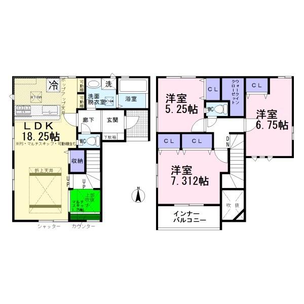 北名古屋市熊之庄新宮　2号棟　全3棟