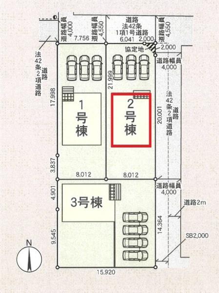 一宮市大毛第4 2号棟 全3棟(間取り)