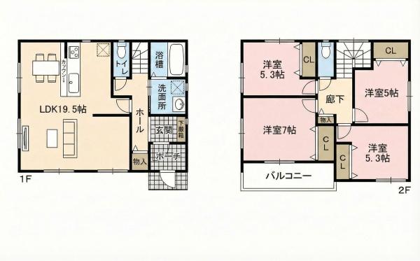 稲沢市第1田代　2号地　全2棟
