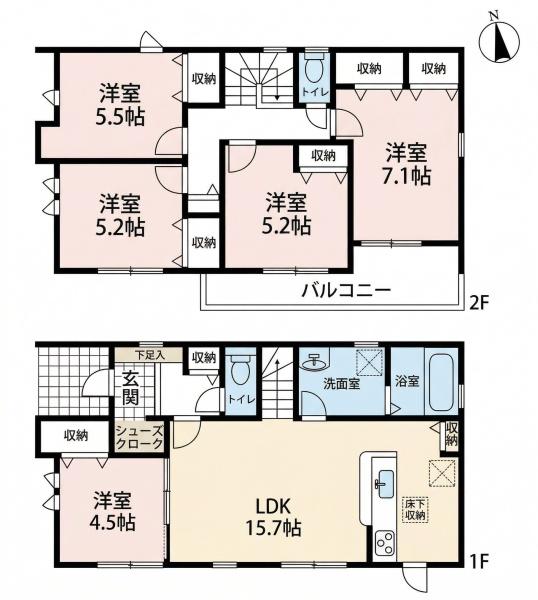 稲沢市矢合町面棒堀　1号棟　全2棟