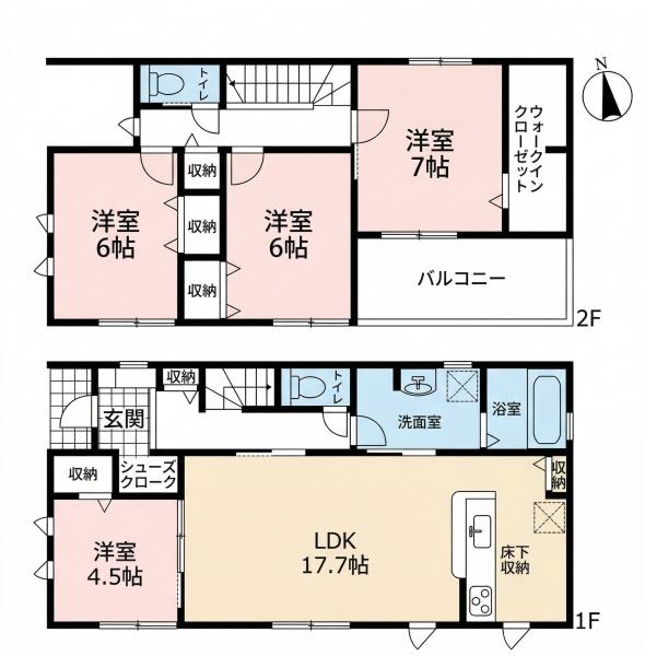 稲沢市矢合町面棒堀　2号棟　全2棟