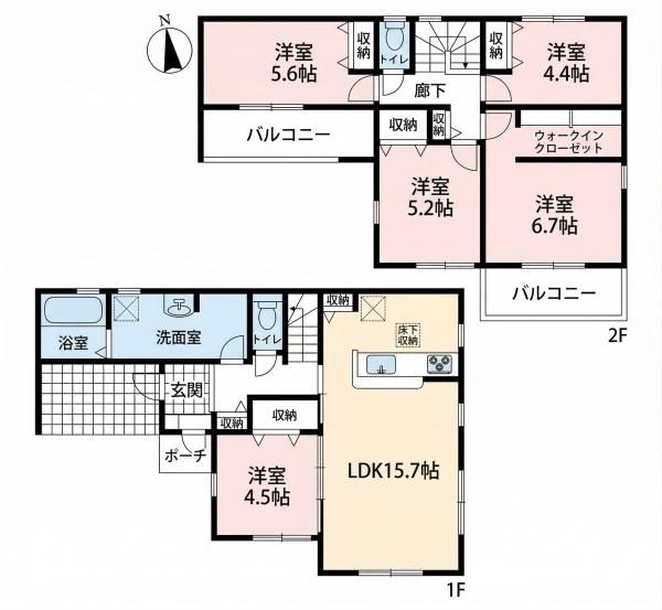 稲沢市田代　1号棟　全2棟