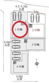 一宮市木曽川町5期　1号棟　全4棟