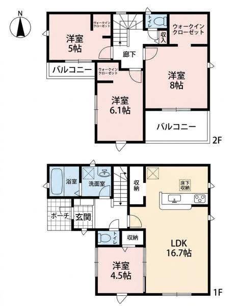 津島市新開町　1号棟　全2棟