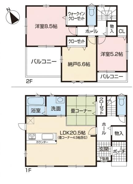 江南市第1今市場町　1号地　全2棟