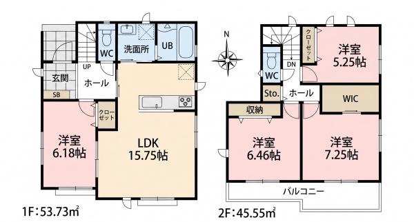 一宮市開明杁西郭15番 B号棟 全4棟