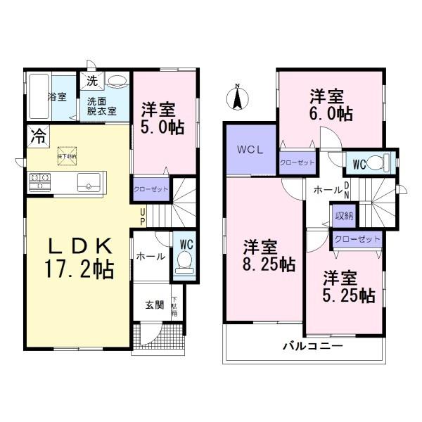一宮市開明杁西郭15番　D号棟　全4棟