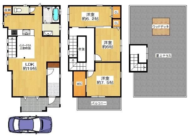 東大阪市若江東町4丁目の中古一戸建て(間取り)
