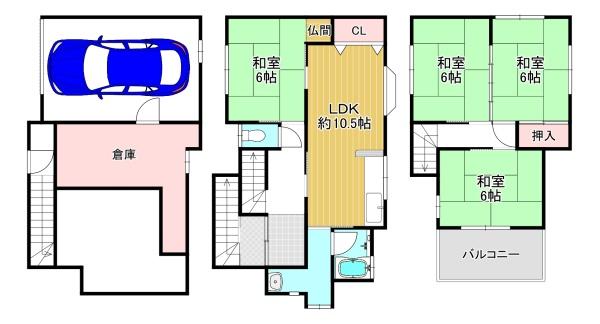 大東市灰塚１丁目の中古一戸建