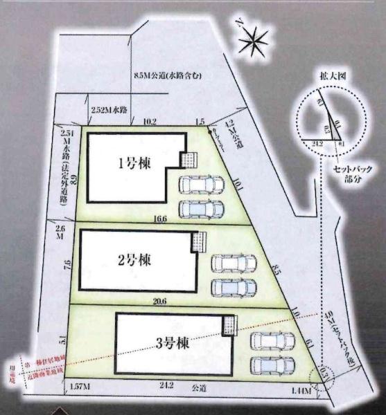 岡崎市矢作町　全3棟・2号棟