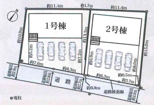 碧南市鴻島町第8 全2棟・1号棟(全体区画図)