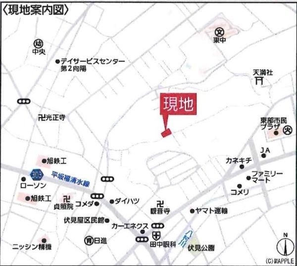 碧南市鴻島町第8 全2棟・1号棟(現地案内図)