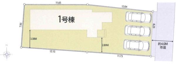 西尾寺津町第1期 全1棟・1号棟(区画図)